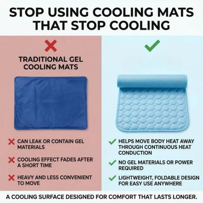 Dog Cooling Mat Gel-Free Washable Self Cooling Pad for Large Dogs & Cats